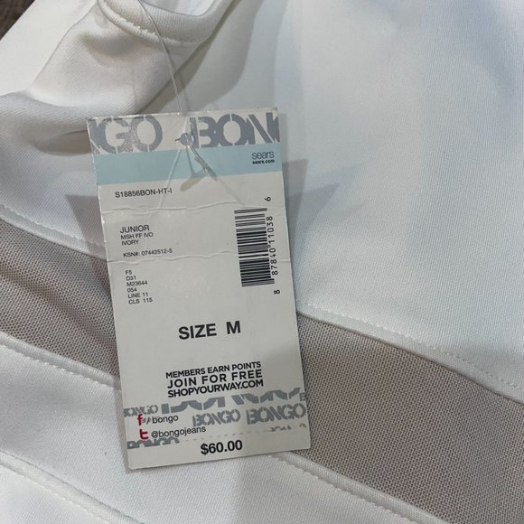 Bongo White Fit and Flare Halter Dress; size Large - Picture 4 of 4